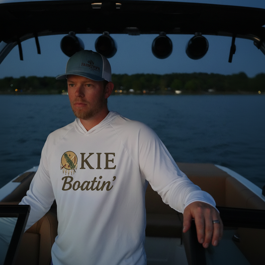 Okie Boatin' HOODED Long Sleeve SPF Shirt